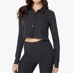 Madewell Eden Brushed Corded Ribbed Longsleeve Cardigan - Women’s XL Cropped